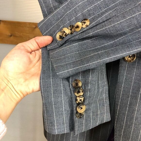 Vtg PAUL SMITH The Byard Wool Grey Pinstripe Blazer Suit Sz S - Picture 3 of 9